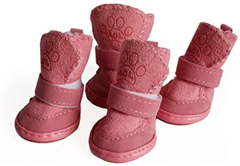 URBEST botas para perros con velcro, 2 pares, color marrón