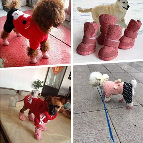 URBEST botas para perros con velcro, 2 pares, color marrón