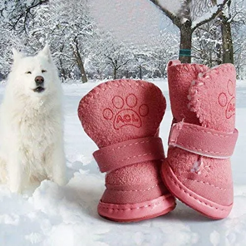 URBEST botas para perros con velcro, 2 pares, color marrón