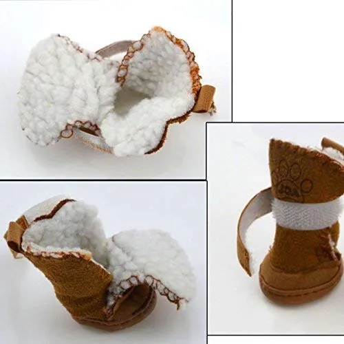 URBEST botas para perros con velcro, 2 pares, color marrón