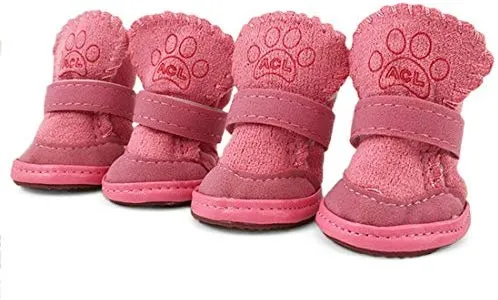 URBEST botas para perros con velcro, 2 pares, color marrón