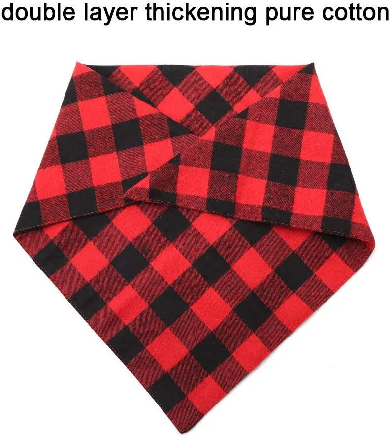 ASOCEA - Bandana reversible para perro, diseño de búfalo, para mascotas, triángulos, pañuelo de algodón, accesorios para perros pequeños y medianos, cachorros de vacaciones, feliz Año Nuevo, fiesta de cumpleaños, día de San Valentín, uso diario