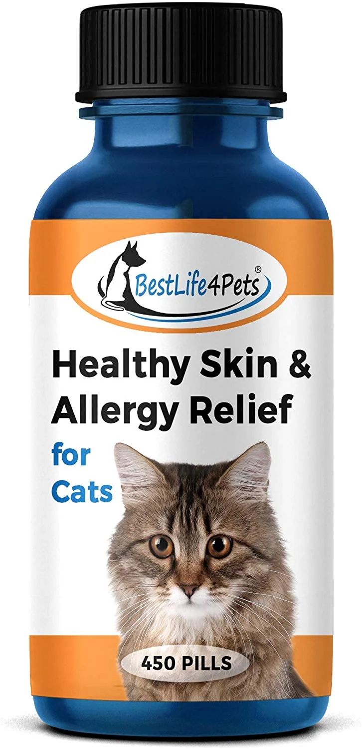 BestLife4Pets Alivio saludable de la piel y alergias para gatos – Suplemento natural para aliviar y tratar las alergias de las mascotas – Fortalece y mejora el sistema inmunológico – Previene el picor, la infección y la pérdida de pelo