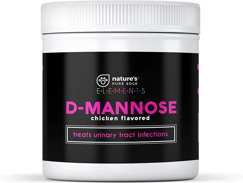 Nature's Pure Edge D-Mannose Supplement Flavored with Real Chicken for Dogs and Cats. Use for Immediate and Preventative Treatment of Bladder and Urinary Tract Infections UTIs. 115 Grams.