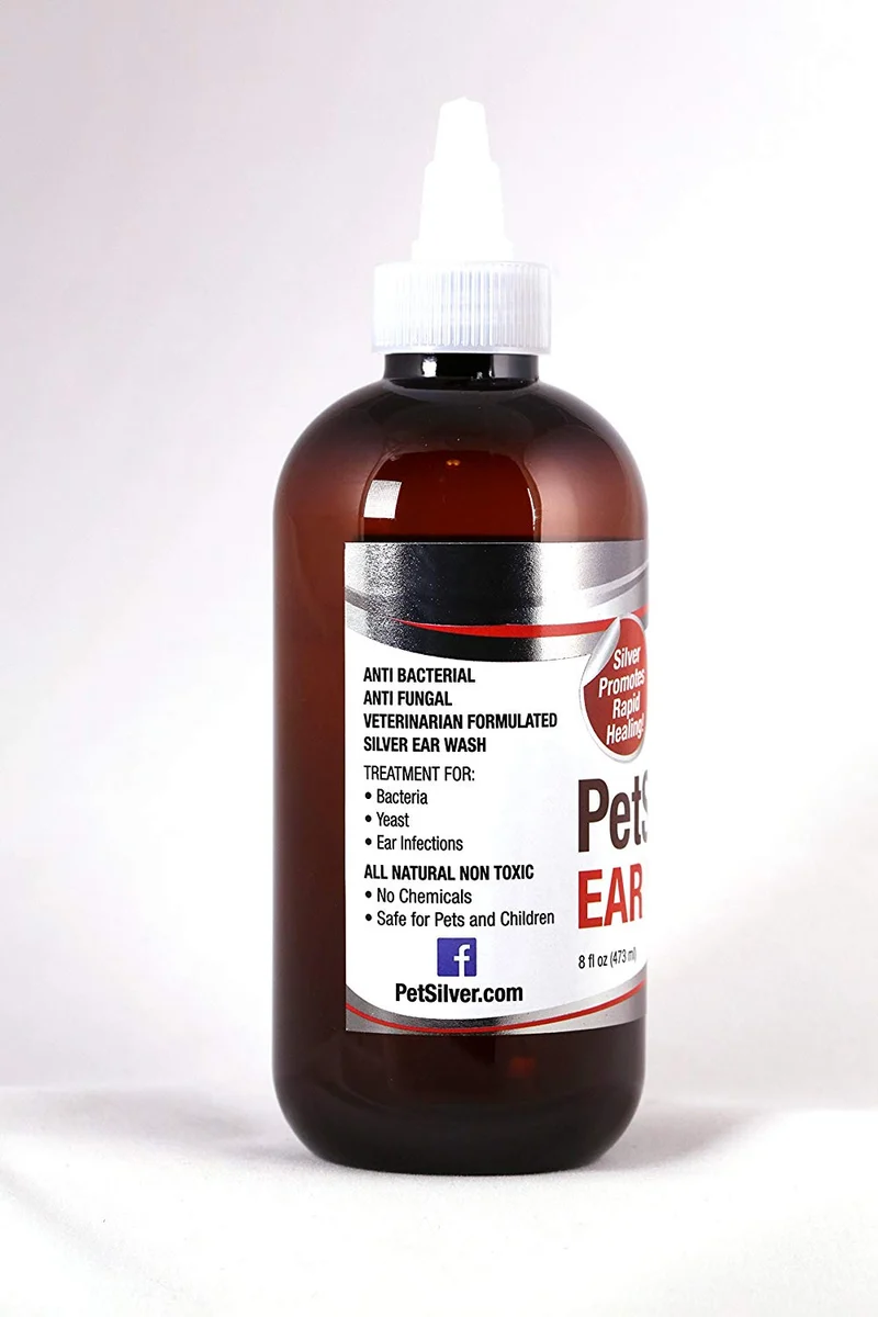 petsilver Ear Wash (8oz) con chelated Plata. Mata el 99,9% de las bacterias