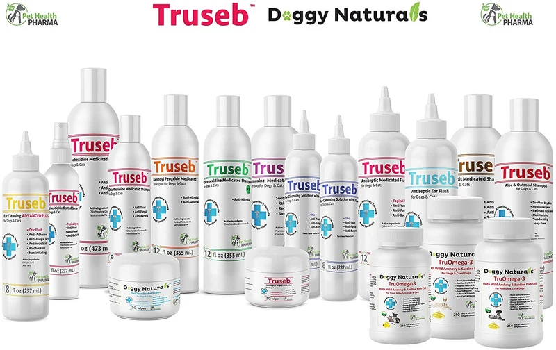 Truseb 's # 1 Vet Otic limpiador de orejas avanzado, además de perro y gato ótico, enjuague ótico, ácido salicílico y aloe vera, limpieza de orejas para mascotas en perros y gatos, limpiador de orejas para levaduras y ácaros de orejas de 8 oz U.S.A.