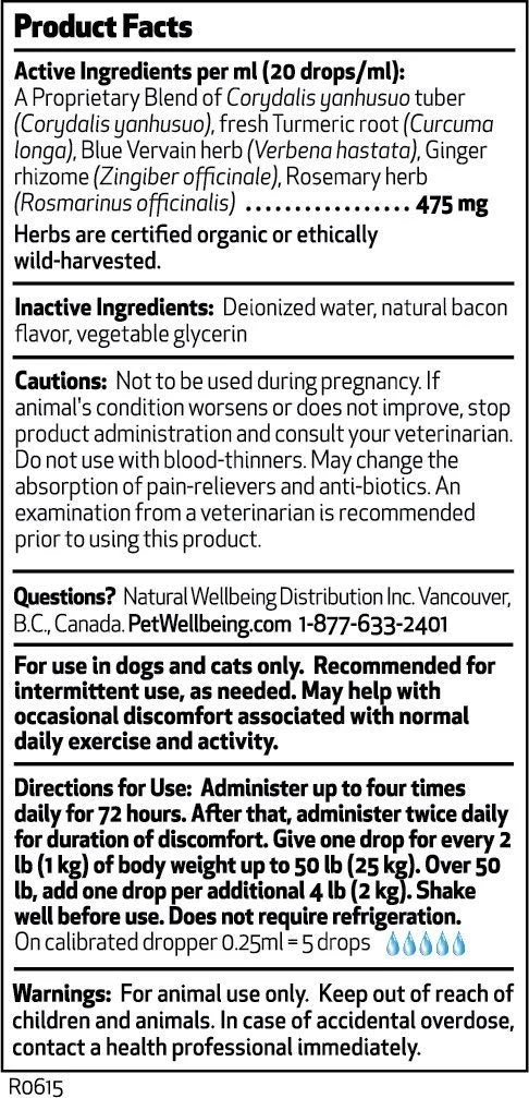 Pet bienestar – Confort Gold para gatos – Natural apoyo para Feline discomfort – 2OZ (59ml)