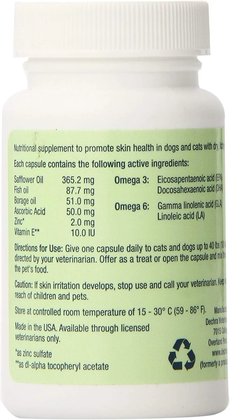 Dechra 60 °Cápsulas eicosacaps aceite de pescado Suplementos Nutricionales Para Perros Y Gatos de hasta 40-pound