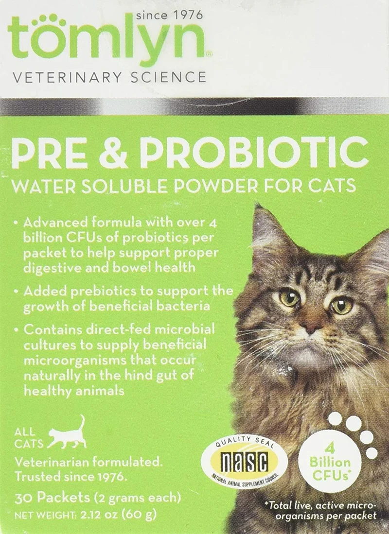 tomlyn Pre y Probiotico soluble en agua en polvo para gatos