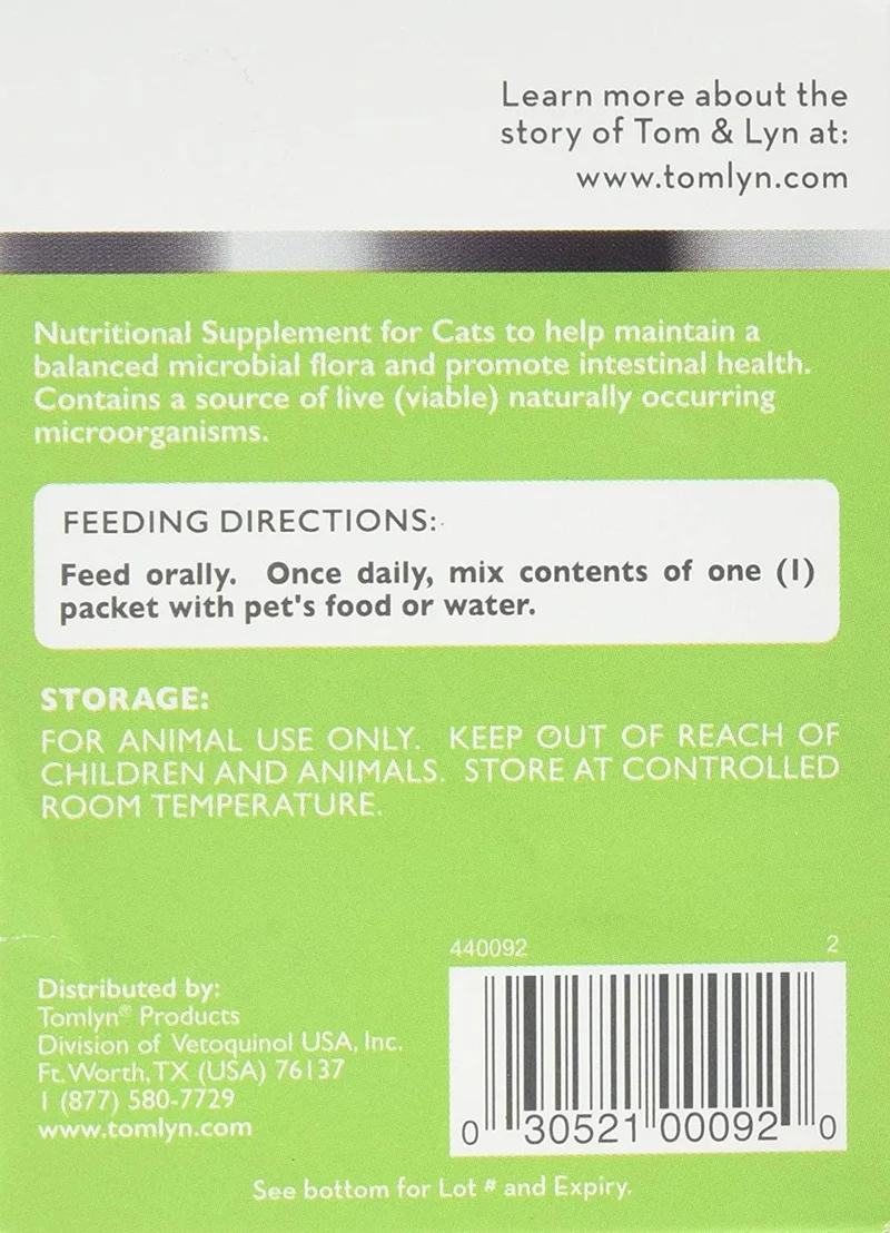 tomlyn Pre y Probiotico soluble en agua en polvo para gatos