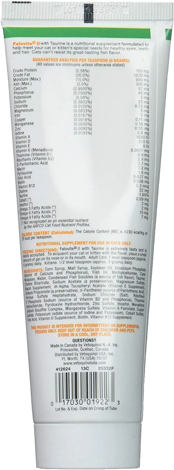 felovite II con Taurine (2,5 oz) por evsco