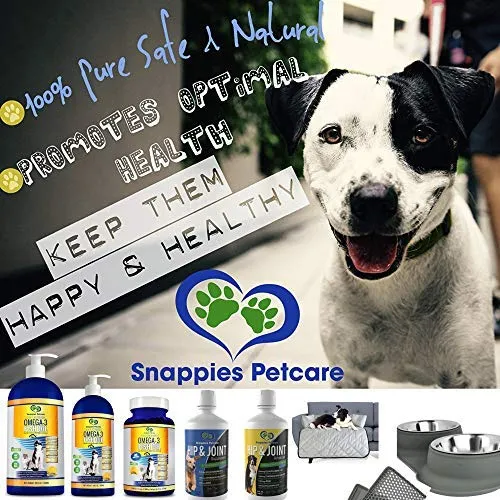 Snappies Petcare Omega 3 aceite de pescado para perros y gatos – Wild Islandic Natural sin olor líquido aceite de pescado Pet Suplemento con vitamina E – más EPA y DHA que el aceite de salmón para una nutrición óptima/salud