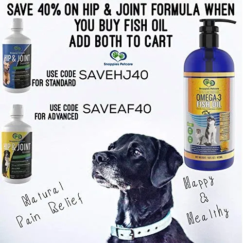 Snappies Petcare Omega 3 aceite de pescado para perros y gatos – Wild Islandic Natural sin olor líquido aceite de pescado Pet Suplemento con vitamina E – más EPA y DHA que el aceite de salmón para una nutrición óptima/salud