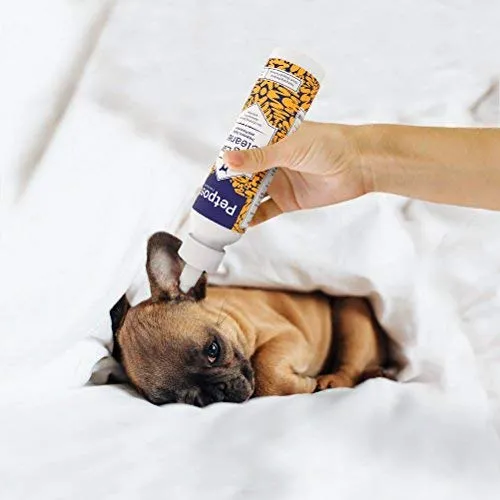 Toallitas limpiadoras de oídos de la marca Petpost para perro y gato, solución de aceite de coco natural, el mejor remedio para los ácaros de oído, cándida e infección en oídos que casa cera, sin alcohol ni irritantes (8 onzas)