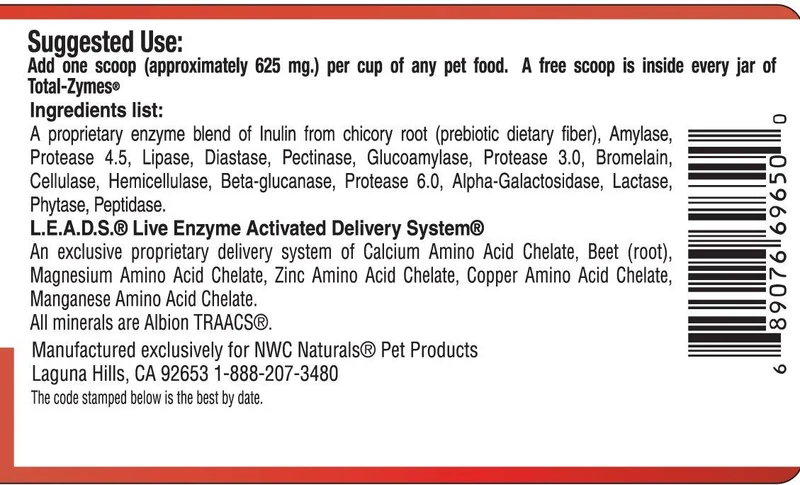 Original total-digestion individual Pack One total-biotics One total-zymes 228 mm cada