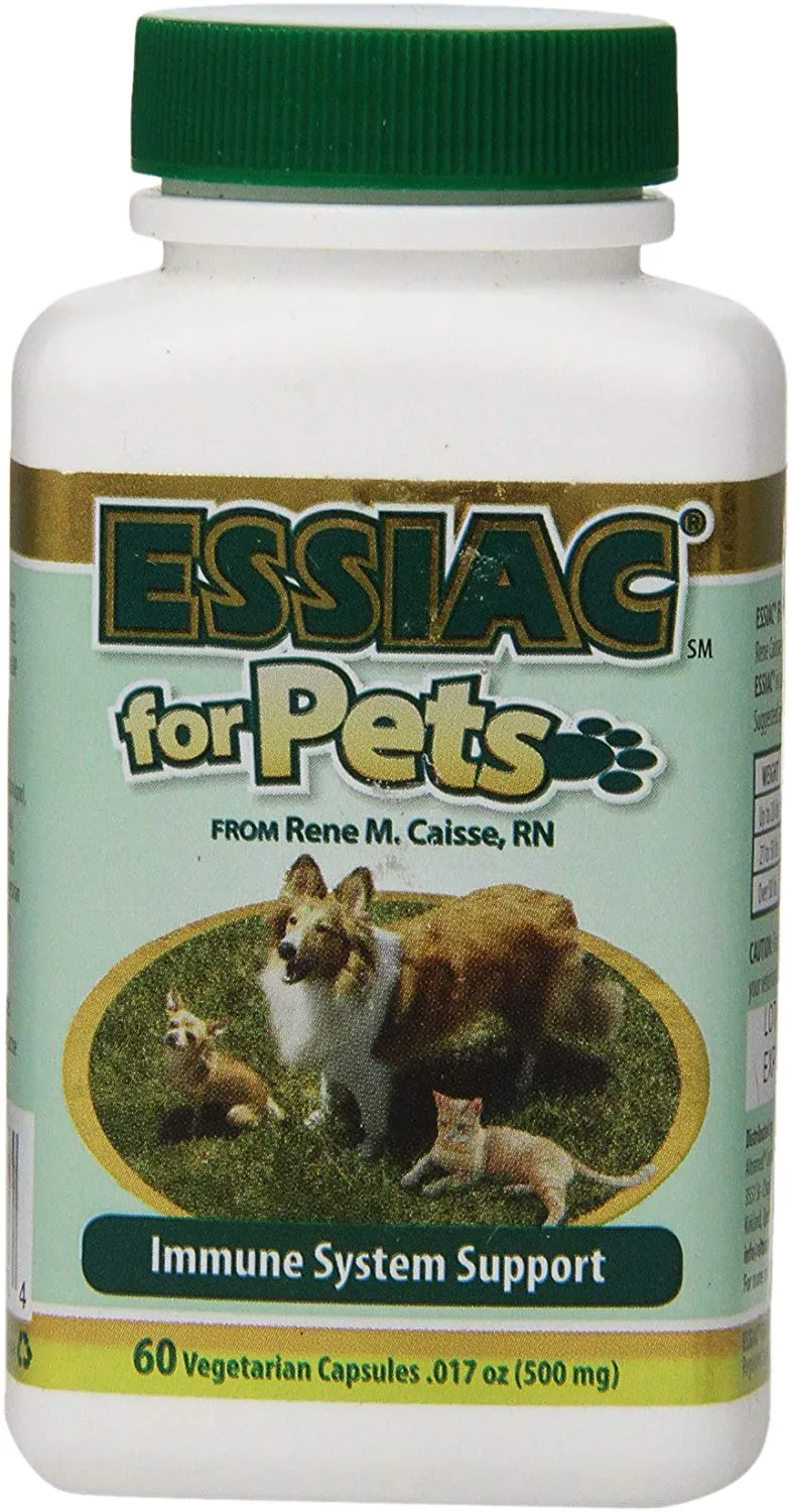 Essiac International - Complemento para hierbas para mascotas, 60 cápsulas