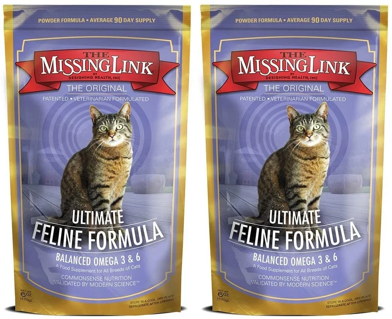 The Missing Link La fórmula original Ultimate Feline para gatos con Omega 3 y 6 onzas equilibradas, Paquete de 2