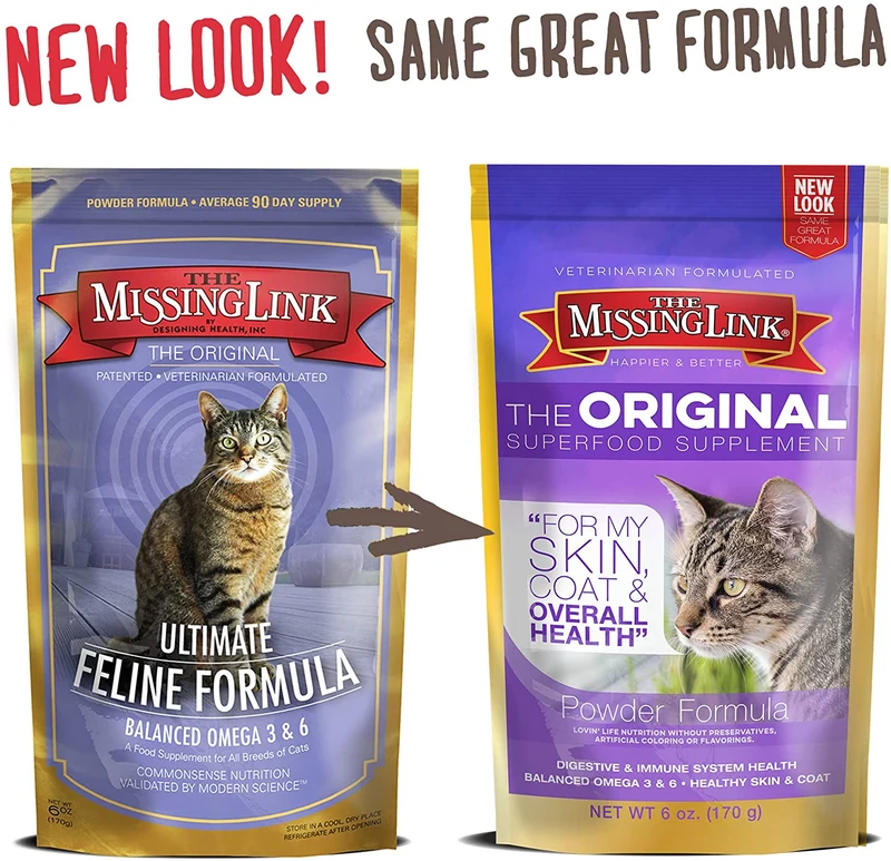 The Missing Link La fórmula original Ultimate Feline para gatos con Omega 3 y 6 onzas equilibradas, Paquete de 2