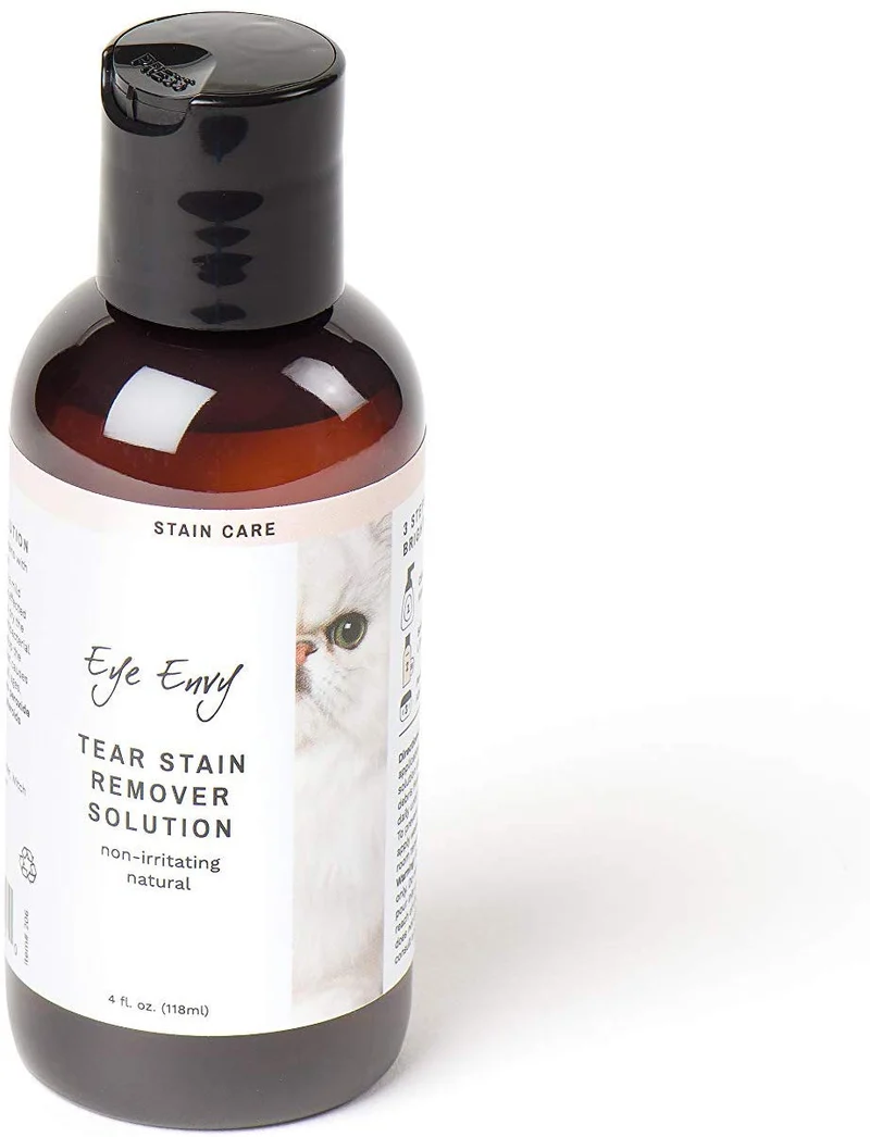 Eye Envy Tear Stain Remover Solution for Cats|100% Natural and Safe|Recommended by Breeders/vets/cat fanciers/Groomers|Contains colloidal Silver|Remove Stains from Fur on Persians and Exotics