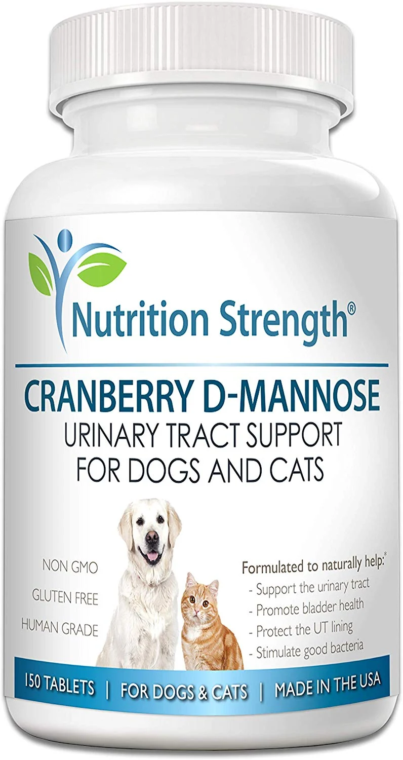 Arándano D-Mannose antioxidante, fuerza de apoyo para perros y gatos, previene y elimina Uti urinarias, Nutrición, 150 Tabletas Masticables