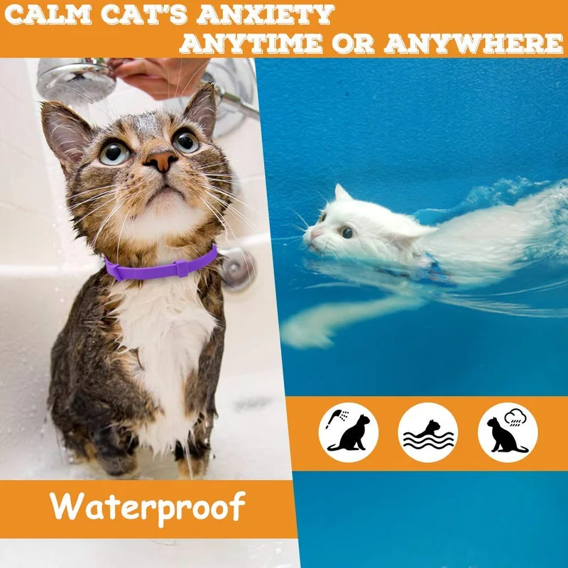 KOOLTAIL - Collar calmante para gatos, ajustable para aliviar la ansiedad, feromona para tu mascota que dura calma natural hasta 15.0 in