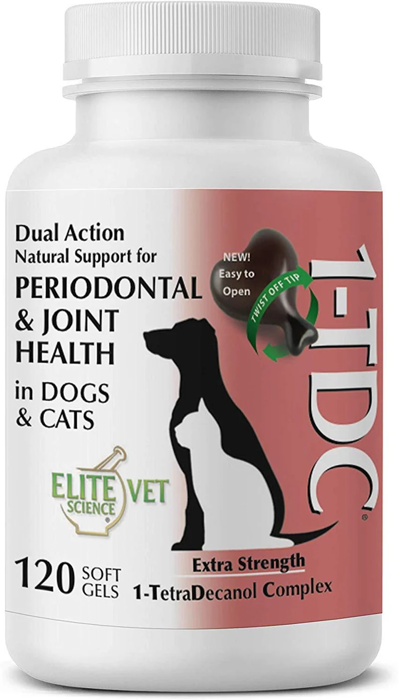 1-tdc "Nueva Twist Off Dual Action Natural apoyo para periodontal & conjunta de salud en perros & gatos | profesionalmente formulado Total Wellness Fórmula con 1-tetradecanol Complejo