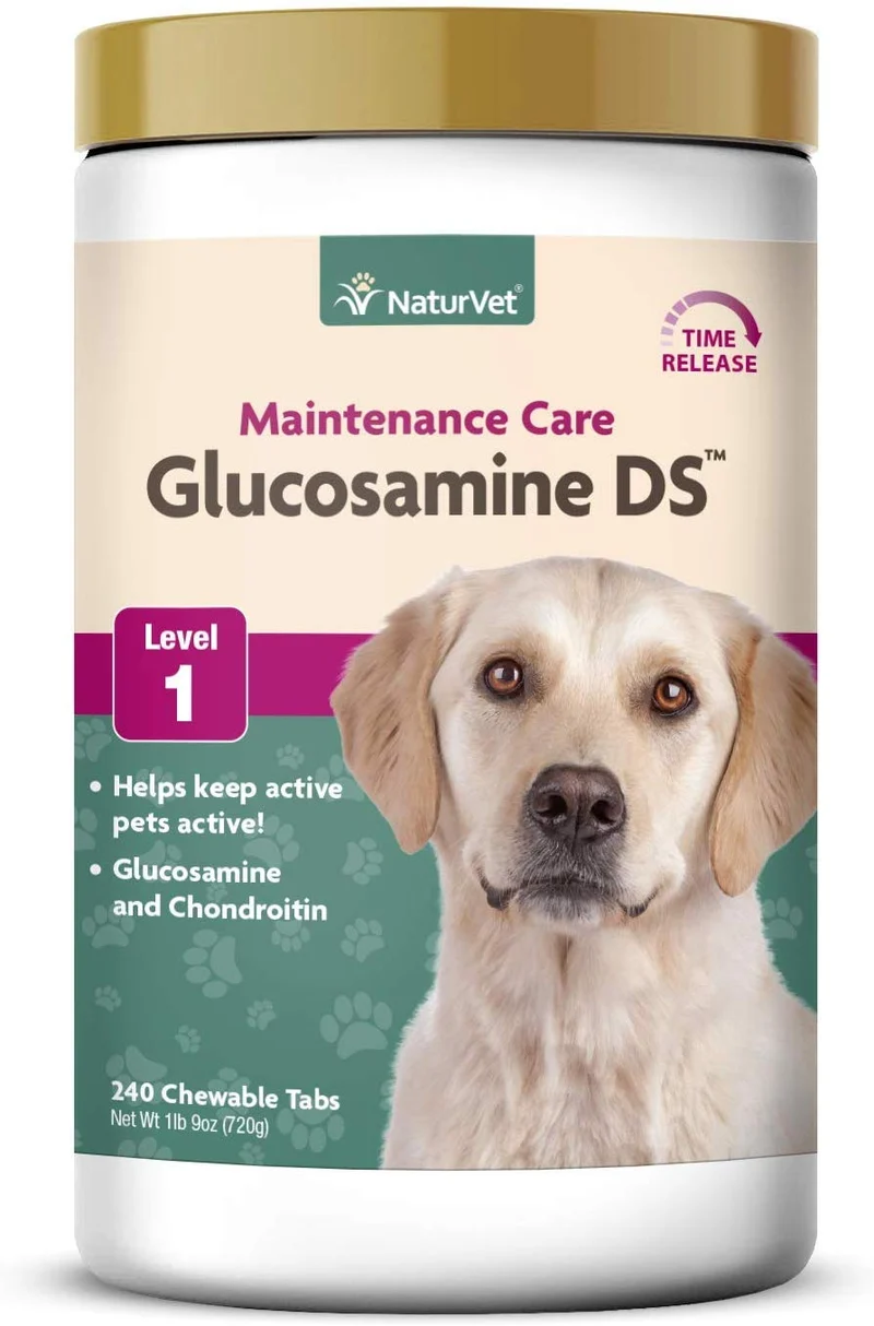 NaturVet – Glucosamine DS - Level 1 Maintenance Care – Preventative Care to Maintain Healthy Cartilage & Joint Function – Enhanced with Glucosamine & Chondroitin – for Dogs & Cats