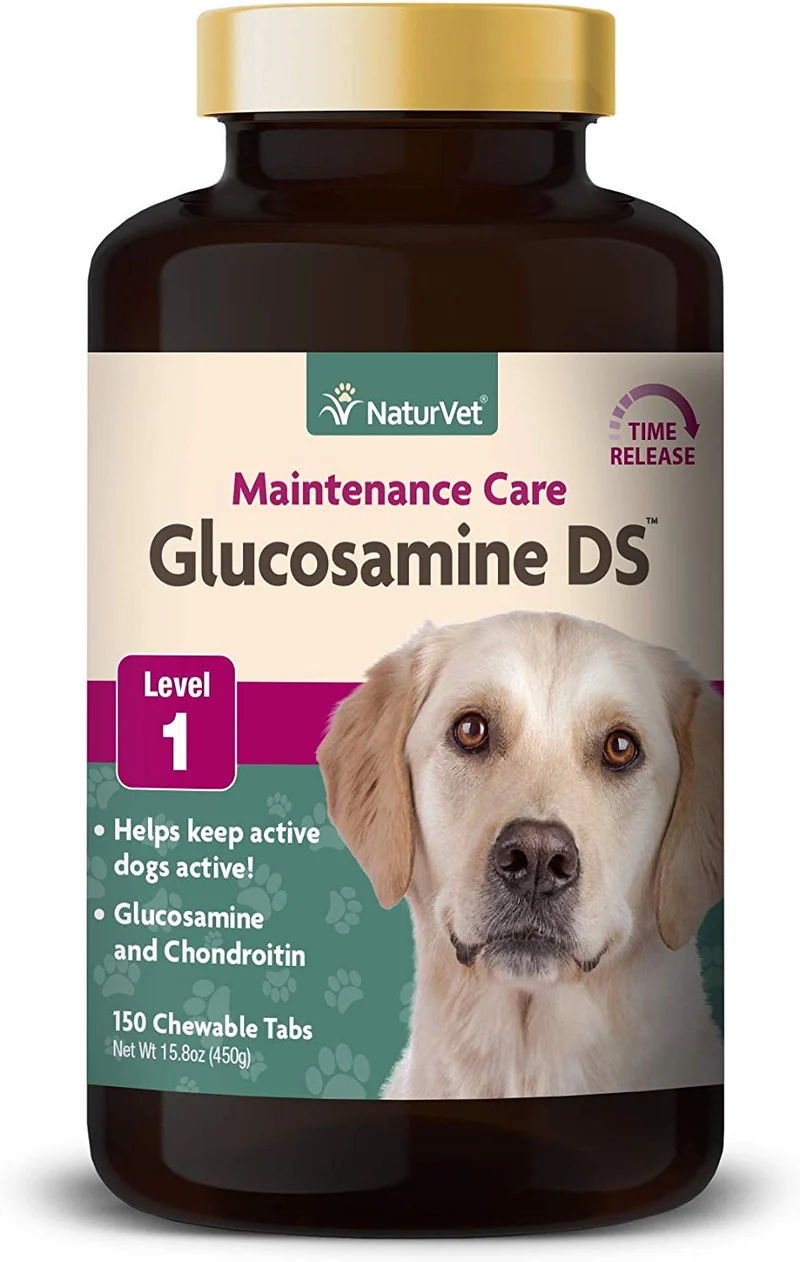 NaturVet – Glucosamine DS - Level 1 Maintenance Care – Preventative Care to Maintain Healthy Cartilage & Joint Function – Enhanced with Glucosamine & Chondroitin – for Dogs & Cats