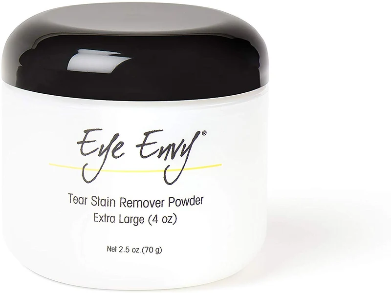 Eye Envy Quitamanchas en polvo para perros y gatos | 100% natural, seguro | Aplicar alrededor de los ojos | absorbe y repele las lágrimas | mantiene la zona seca | trata la causa de las manchas | eficaz y no irritante