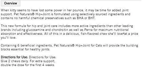 (3 Pack) mascota Naturals de VT cadera + conjunta Suplementos para gatos