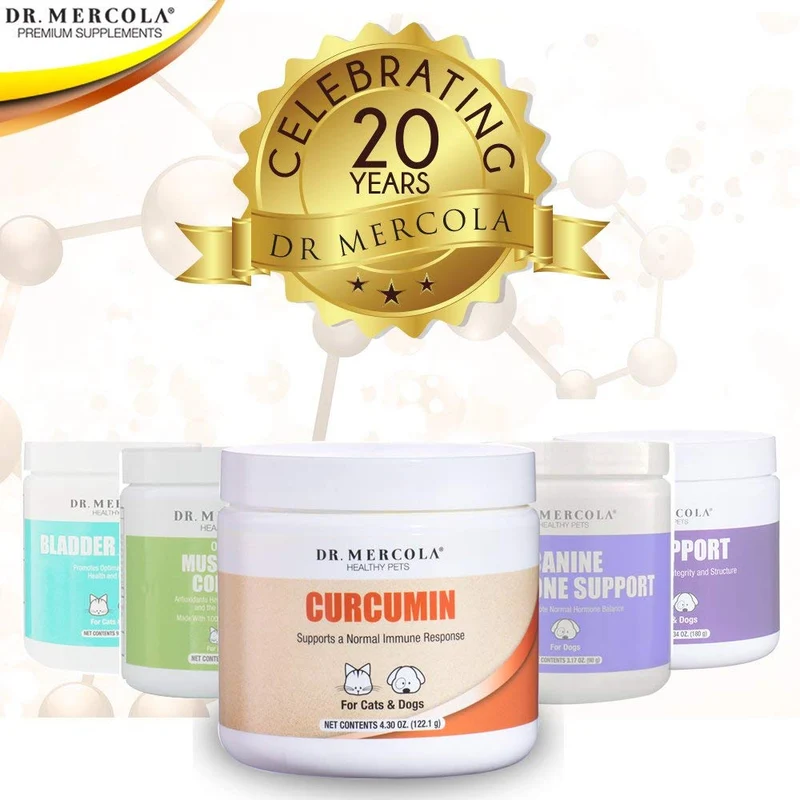 Dr. Mercola Curcumin para mascotas – con Curcumin MICROACTIVE de Cúrcuma – Sistema Inmune Booster para perros & gatos – PREMIUM mascota Suplementos