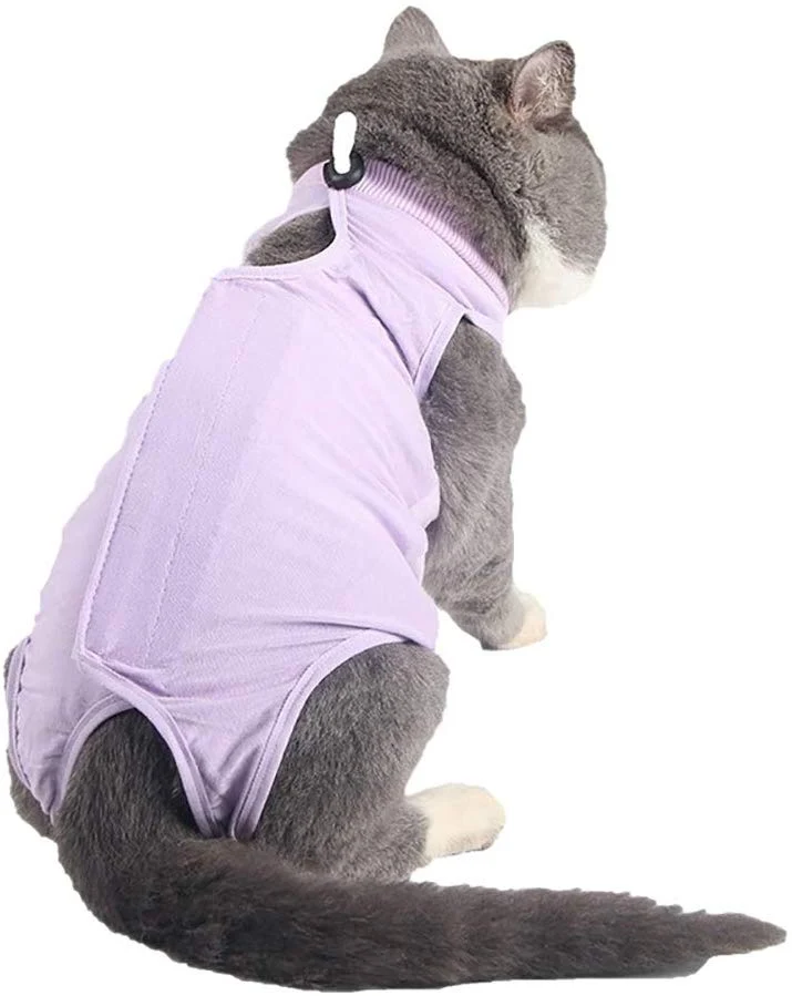 Coppthinktu - Traje de recuperación de gatos para heridas abdominales o enfermedades de la piel, transpirable E-Collar Alternativa para gatos y perros, después de cirugía desgaste anti lamer heridas