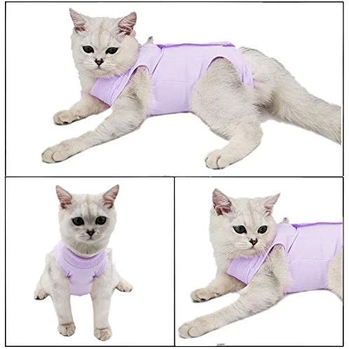 Coppthinktu - Traje de recuperación de gatos para heridas abdominales o enfermedades de la piel, transpirable E-Collar Alternativa para gatos y perros, después de cirugía desgaste anti lamer heridas