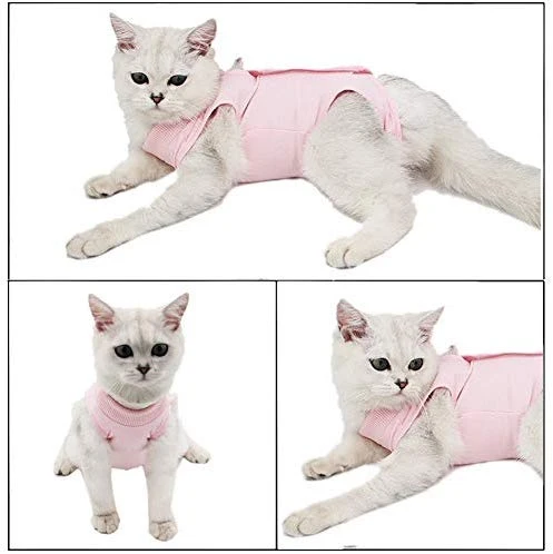 Coppthinktu - Traje de recuperación de gatos para heridas abdominales o enfermedades de la piel, transpirable E-Collar Alternativa para gatos y perros, después de cirugía desgaste anti lamer heridas