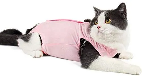 Coppthinktu - Traje de recuperación de gatos para heridas abdominales o enfermedades de la piel, transpirable E-Collar Alternativa para gatos y perros, después de cirugía desgaste anti lamer heridas