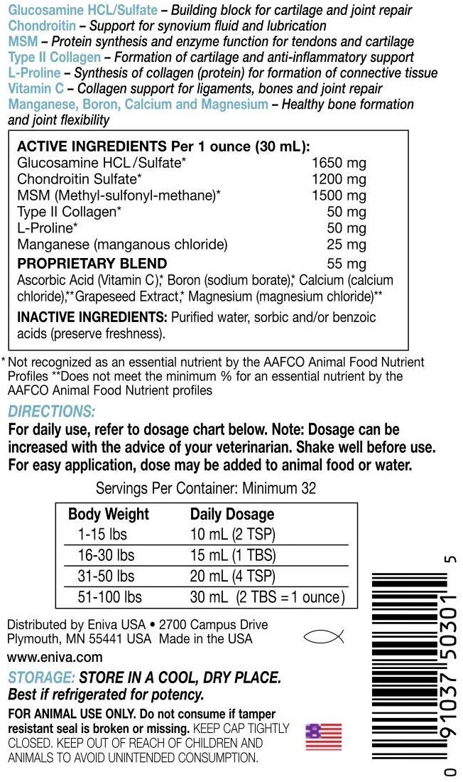 eniva Salud Animal Hip & Joint support Pet líquido concentrado (32 oz)