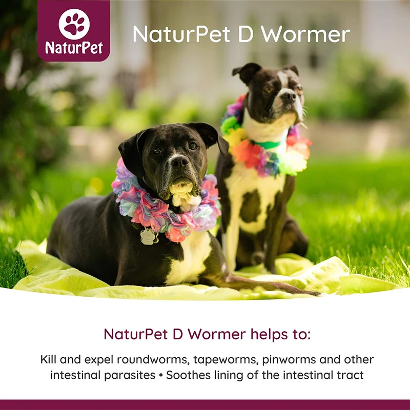 NaturPet D Wormer | 100% natural, seguro, eficaz desparasitario para perros y gatos | 3.3 oz líquido desparasitador de hierbas | el único medicamento natural para desparasitar mascotas que calma y cura el tracto digestivo