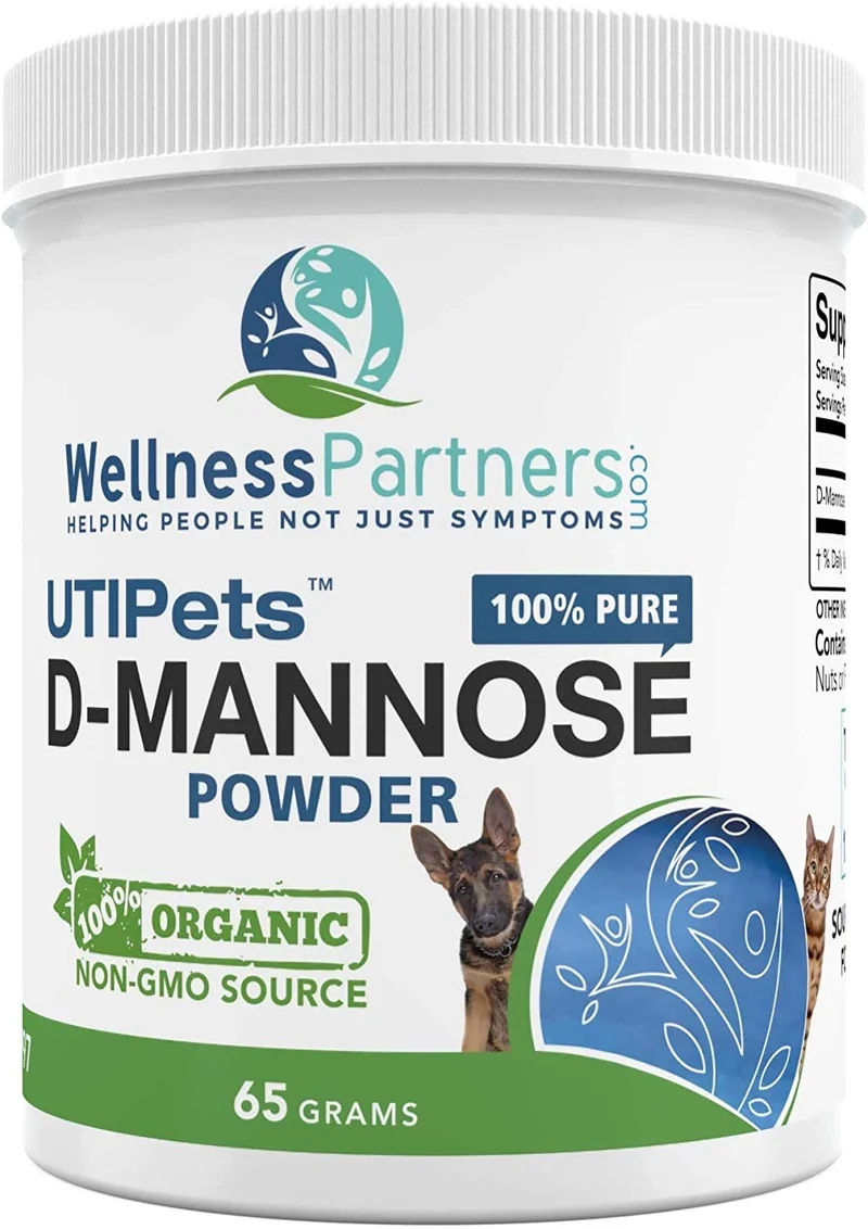 Uti mascotas Pure D-Mannose Non OMG orgánico Fuente polvo 65 gram Jar