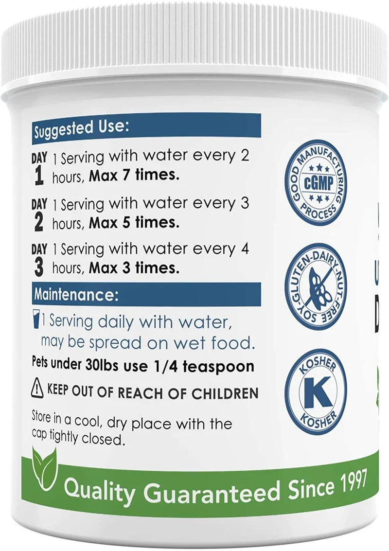 Uti mascotas Pure D-Mannose Non OMG orgánico Fuente polvo 65 gram Jar