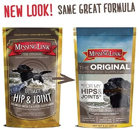 The Missing Link Supplements with Balanced Omegas and Heart Healthy Fresh Ground Flaxseed in Unique Formulas: Hip & Joint, Skin & Coat, Senior, Puppy & Overall Health – All Natural & Non-GMO