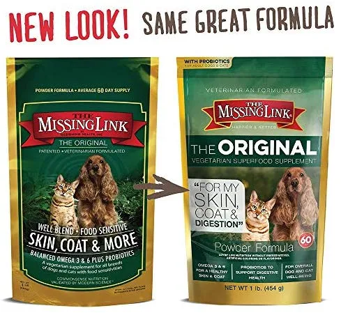 The Missing Link Supplements with Balanced Omegas and Heart Healthy Fresh Ground Flaxseed in Unique Formulas: Hip & Joint, Skin & Coat, Senior, Puppy & Overall Health – All Natural & Non-GMO