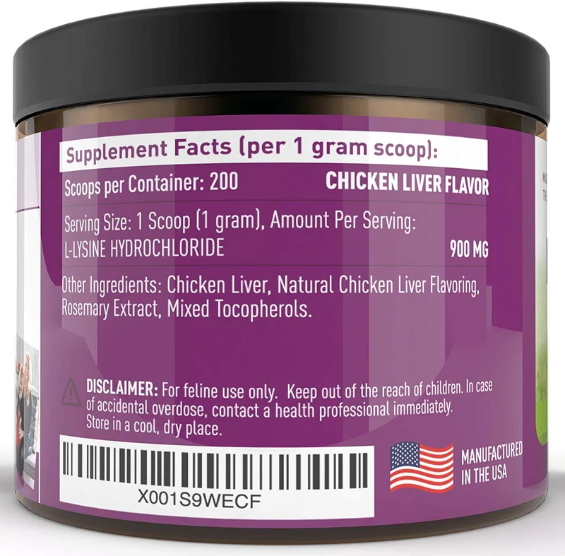 Strawfield – Limina para mascotas para gatos – el mejor suplemento de polvo L-lisine para todo el sistema de inmunización natural – Ayuda a mantener la salud respiratoria y de los ojos – 900 mg por servir – 8oz – Fabricado en los Estados Unidos