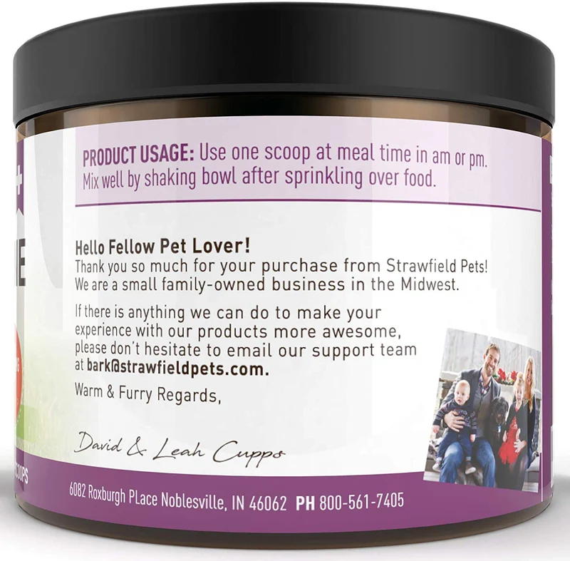 Strawfield – Limina para mascotas para gatos – el mejor suplemento de polvo L-lisine para todo el sistema de inmunización natural – Ayuda a mantener la salud respiratoria y de los ojos – 900 mg por servir – 8oz – Fabricado en los Estados Unidos