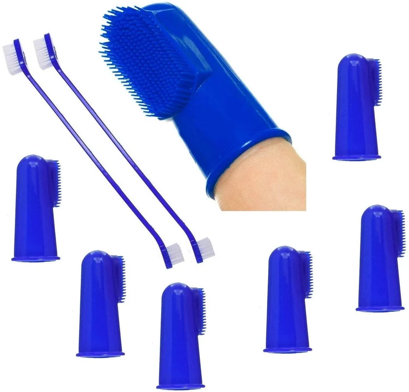 Mascota, Cepillo de dientes para mascotas, perros o gatos, Suave cepillo de cerdas para el cuidado dental de su gato, perro o mascota pequeña (6 unidades)
