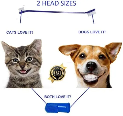 Mascota, Cepillo de dientes para mascotas, perros o gatos, Suave cepillo de cerdas para el cuidado dental de su gato, perro o mascota pequeña (6 unidades)