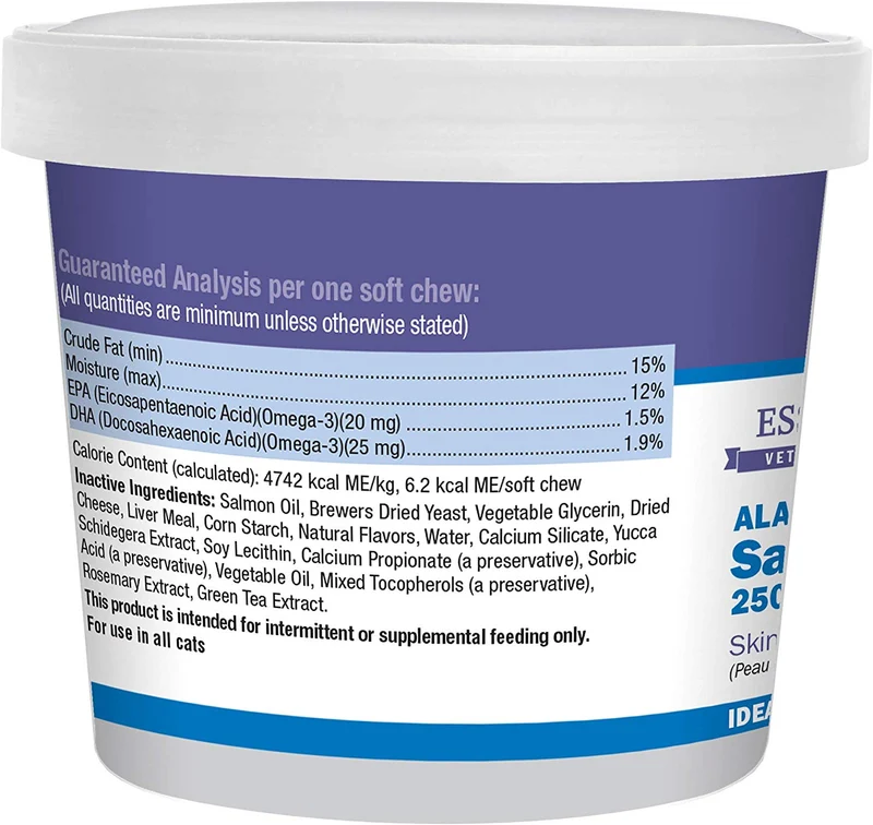 Essential Pet Products Alaska - Aceite de salmón silvestre suave masticable con ácidos grasos de Omega-3 natural para gatos