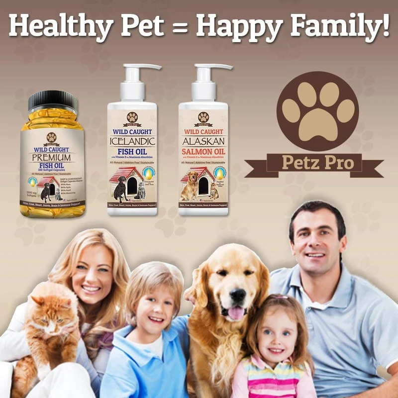 Omega 3 Aceite de Pescado salvaje Caught para perros EPA DHA, mayor en aceite de salmón Omega 3 ácidos grasos luego, Pure sin OMG, todos los alimentos suplemento naturales para Mascota, 180 softgels, 1000 mg por cápsula, No Mess no olor.