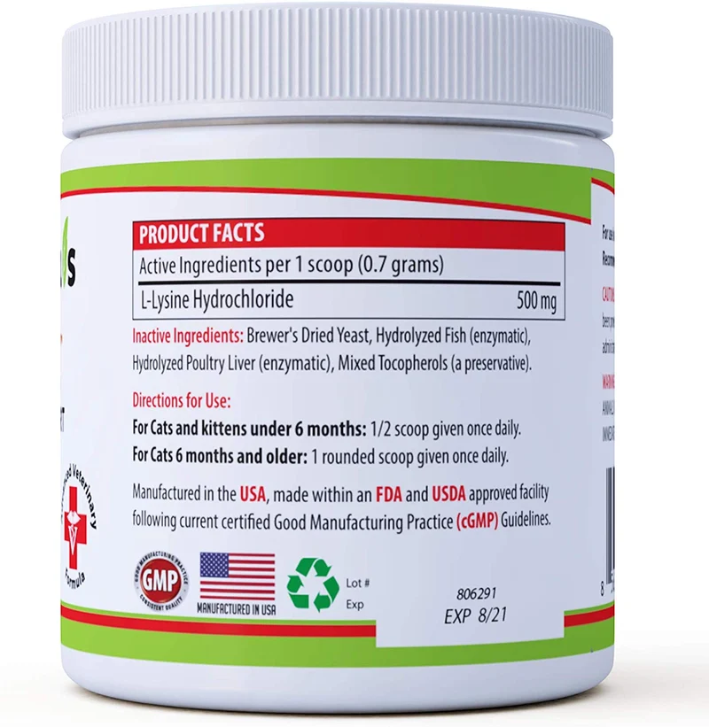 Trulysine L-Lysine para gatos sistema inmune soporte de gránulos orales en polvo (4 oz) 100 gramos