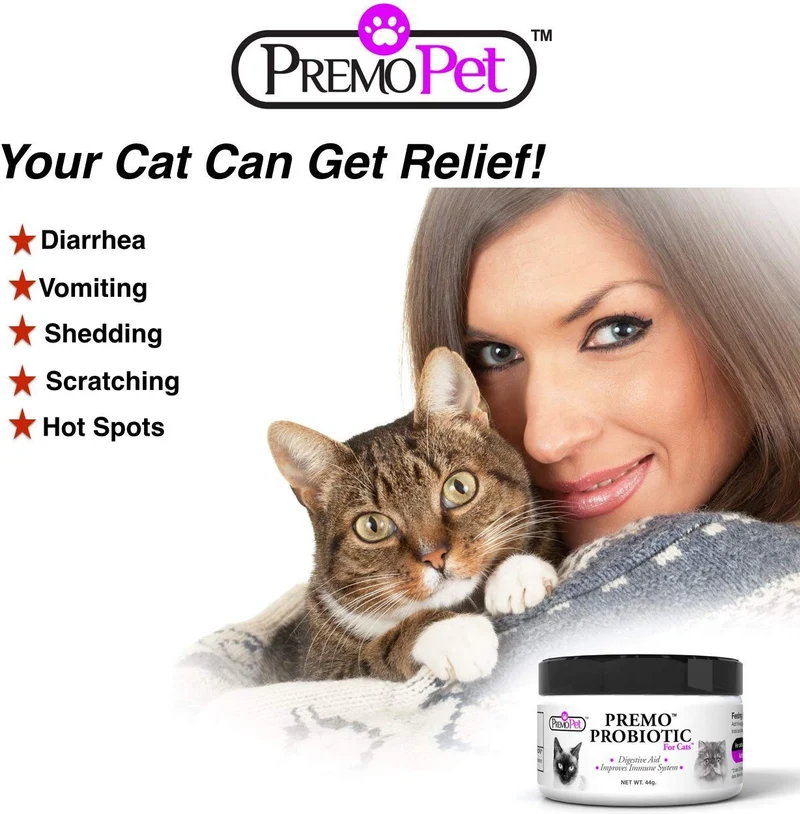 Probiotics para gatos – 100% de garantía – Mejores Condiciones para Diarrea, Vómito, Gas, piel – tasteless – No Fillers – Non OMG – Trigo y Lácteos Free – Certificado GMP – Veterinario Aprobado