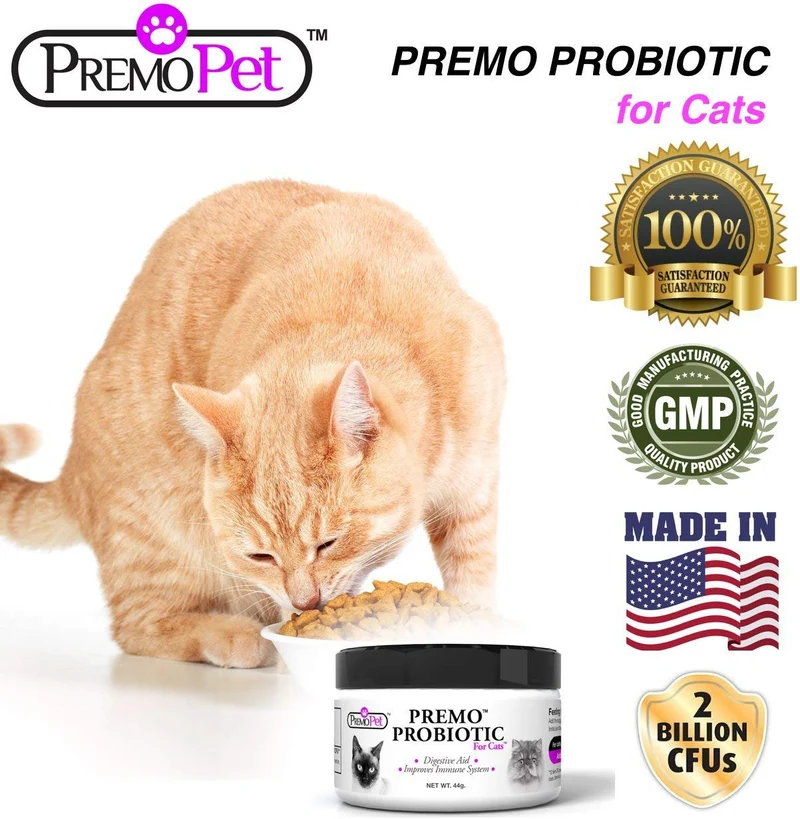 Probiotics para gatos – 100% de garantía – Mejores Condiciones para Diarrea, Vómito, Gas, piel – tasteless – No Fillers – Non OMG – Trigo y Lácteos Free – Certificado GMP – Veterinario Aprobado